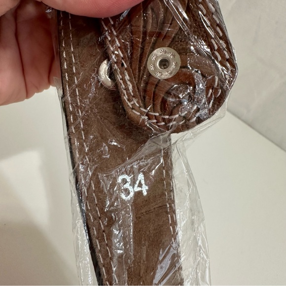 F&L CLASSIC Western full grain Leather Belt w/Snaps for Interchangeable Buckles - Picture 6 of 7